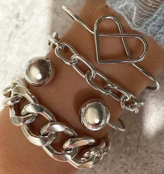 Heart 4pc bracelet set