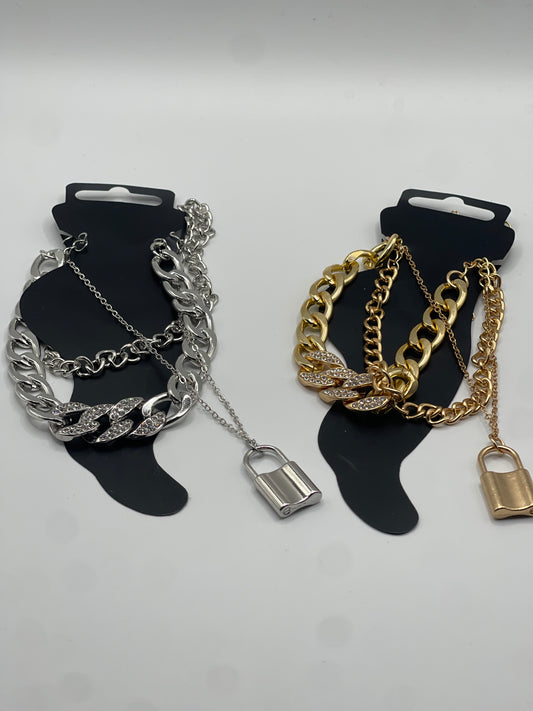 Lock & Key anklet set